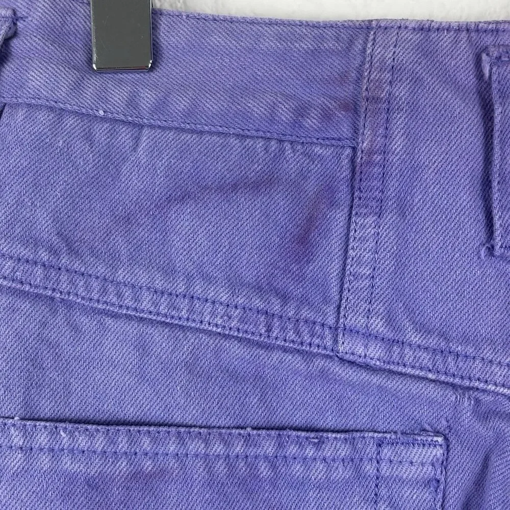 Vintage Unionbay Womens Long Shorts 9/10 24 Purple Denim 90s Bermuda Jorts Baggy